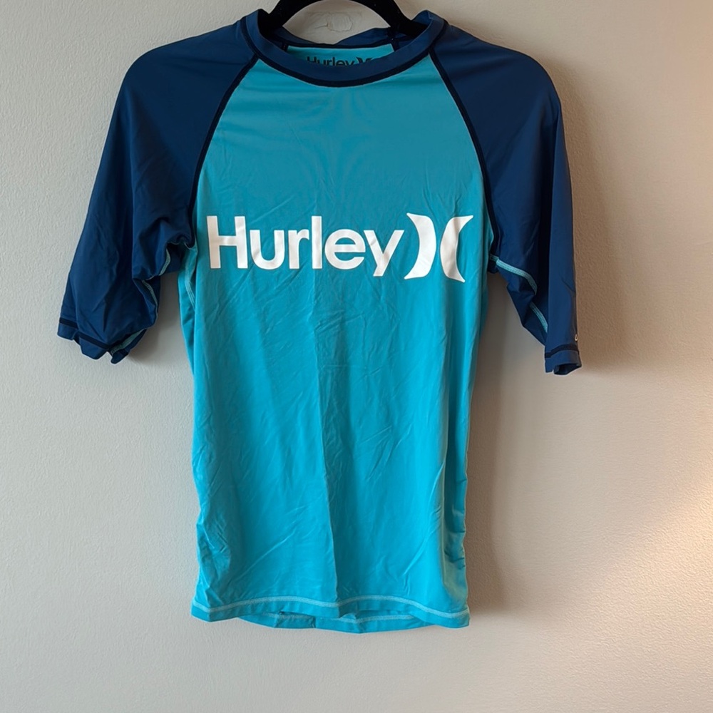 Hurley Teal and Navy Rash Guard